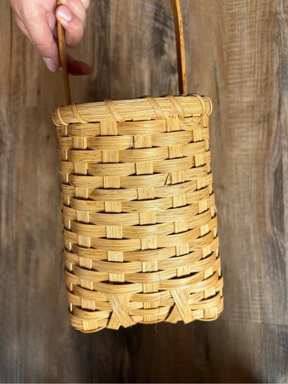 Handmade Woven Wicker Basket in Natural Tan